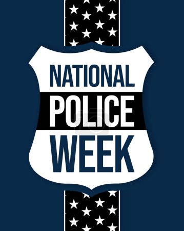 Photo for National Police week vertical background with stars and typography design. Celebrating police week with honor and respect, backdrop - Royalty Free Image