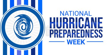 Photo for National Hurricane Preparedness Week background in blue color and shapes. Week of preparedness for hurricane, background design - Royalty Free Image
