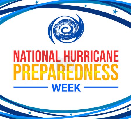 Photo for National Hurricane Preparedness Week wallpaper design with hurricane symbol and typography. Hurricane preparedness concept backdrop - Royalty Free Image