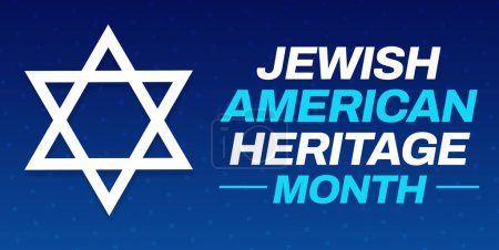 Photo for Jewish American Heritage Month cover banner design in blue color with typography and shapes - Royalty Free Image