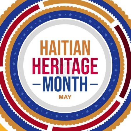 Photo for Haitian Heritage Month background with colorful circle designs and typography in the center - Royalty Free Image
