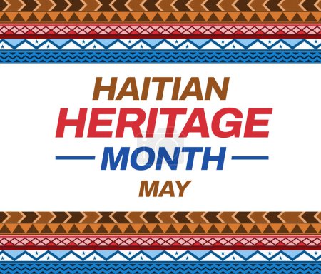 Photo for Haitian Heritage Month backdrop design in traditional style with colorful design and text. Heritage month haitian concept design - Royalty Free Image