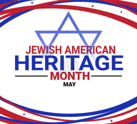 Téléchargez les photos : Papier peint du mois du patrimoine juif américain de couleur bleue et rouge avec des formes. Mai est la toile de fond du mois du patrimoine juif américain - en image libre de droit