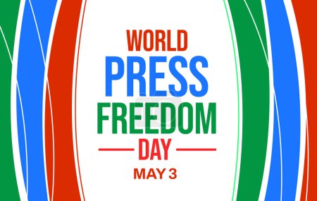 Photo for World Press Freedom Day wallpaper with colorful shapes and typography in the center - Royalty Free Image