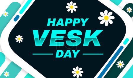 Téléchargez les photos : Happy Vesak Day décor design avec typographie et formes - en image libre de droit
