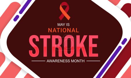 Photo for May is national stroke awareness month with colorful shapes designs and ribbon. National stroke awareness month backdrop design - Royalty Free Image