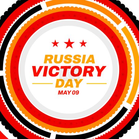Téléchargez les photos : Célébration de la Russie Victory Day fond design avec typographie et formes. Concept moderne de célébration de la victoire russe toile de fond - en image libre de droit