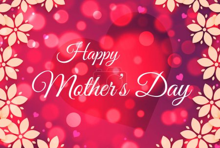 Téléchargez les photos : Fond d'écran Happy Mothers Day avec bokeh coloré et formes d'amour ainsi que la typographie. Fête des mères toile de fond design - en image libre de droit