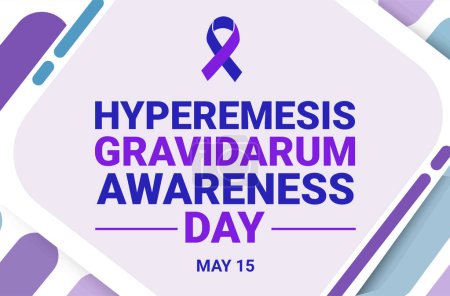 Photo for Hyperemesis gravidarum awareness day background with ribbon and typography in a colorful style - Royalty Free Image