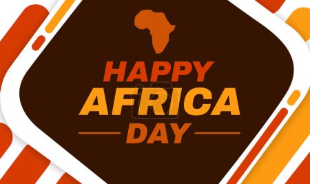 Foto de Fondo Feliz Día de África con tipografía colorida y formas de diseño. Fondo de día de África - Imagen libre de derechos