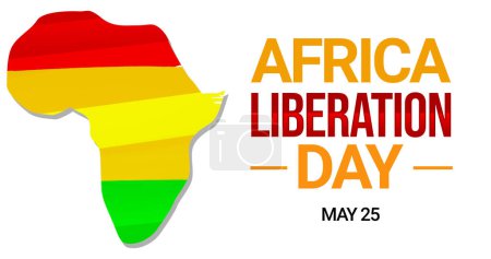 Foto de Fondo del Día de la Liberación de África con mapa colorido y tipografía en el lateral. Día de la Liberación en África concepto de fondo de pantalla - Imagen libre de derechos