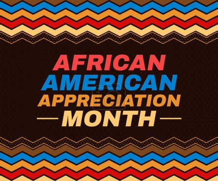 Photo for African American Appreciation Month background with colorful traditional border design and typography - Royalty Free Image