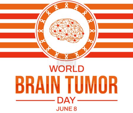 Téléchargez les photos : Brain Tumor Day fond avec design coloré et typographie. Juin est la sensibilisation à la tumeur au cerveau, toile de fond - en image libre de droit