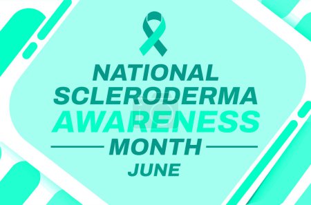 Photo for National Scleroderma awareness month background with ribbon and colorful shapes. June is Scleroderm awareness month - Royalty Free Image