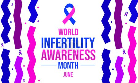Photo for World Infertility Awareness Month wallpaper with blue and pink ribbon design. Infertility awareness month background - Royalty Free Image