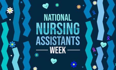 Photo for National Nursing Assistants Week background with colorful typography and health designs. 2nd week of June is observed as national nursing assistants week - Royalty Free Image