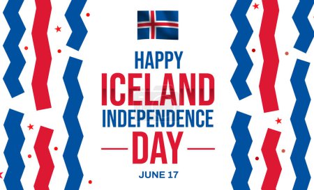 Foto de Islandia Independence Day fondo de pantalla con bandera ondeante y tipografía colorida - Imagen libre de derechos