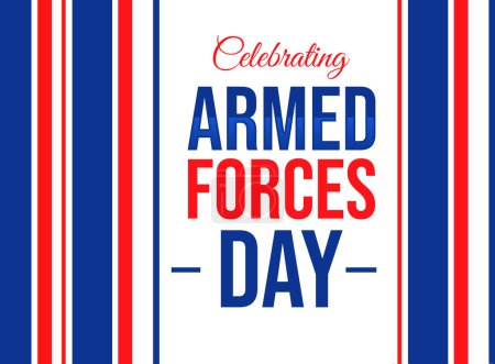 Photo for Celebrating Armed Forces day, minimalist background design in blue color with typography. - Royalty Free Image