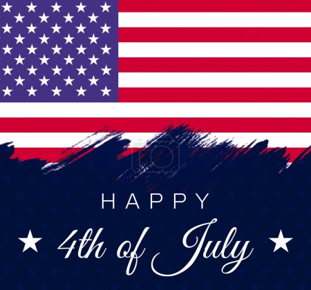 Foto de 4 de julio Fondo del Día de la Independencia con una bandera americana y un diseño tipográfico elegante. EE.UU. Independence Day fondo de pantalla concepto minimalista - Imagen libre de derechos
