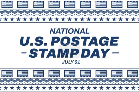 Téléchargez les photos : National U.S. Postage Stamp Day Fond d'écran dans le style traditionnel de conception de la frontière et la typographie au centre. États-Unis timbre-poste jour fond - en image libre de droit