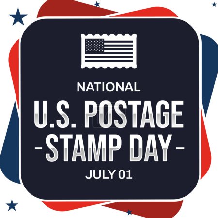 Téléchargez les photos : National US timbre-poste jour papier peint dans un style minimaliste avec des couleurs vintage et la typographie blanche. Timbre-poste américain Jour conception de fond - en image libre de droit