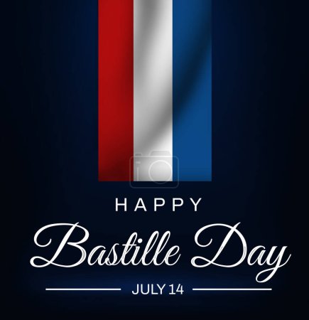 Photo for Happy Bastille Day background with Waving flag of France upside down. Bastille day backdrop design - Royalty Free Image