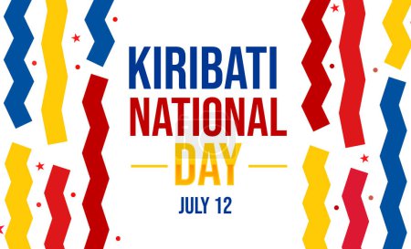 Foto de Fondo de pantalla de día nacional Kiribati con diseño colorido y formas junto con la tipografía. - Imagen libre de derechos