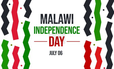 Foto de Fondo del día de la independencia de Malawi en formas coloridas y texto en el centro. Día de la Independencia de Malawi, telón de fondo - Imagen libre de derechos