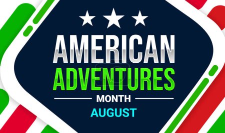 Photo for American Adventures Month background with colorful typoography and design. - Royalty Free Image