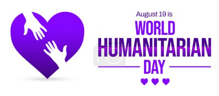 Foto de El 19 de agosto es el Día Mundial de la Ayuda Humanitaria, diseño de fondo con corazón y manos. telón de fondo día humanitario - Imagen libre de derechos
