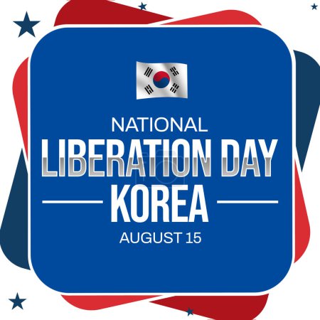 Foto de 15 de agosto se observa como el Día de la Liberación Nacional de Corea, el diseño de fondo en formas minimalistas - Imagen libre de derechos