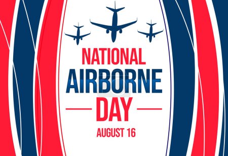 Foto de El 16 de agosto se celebra el Día Nacional Aerotransportado en honor a la fuerza aérea de las fuerzas armadas. Diseño de fondo de día Aribrone - Imagen libre de derechos