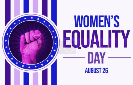Photo for August 26 is celebrated as Women's equality day wallpaper, background design with fist and typography - Royalty Free Image
