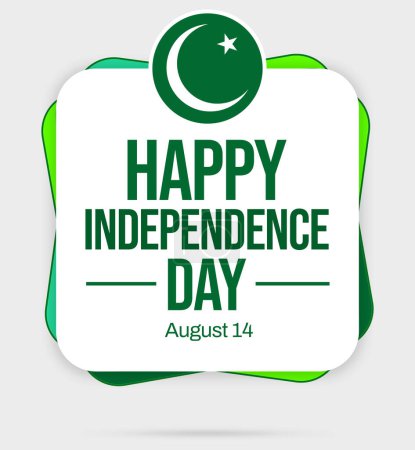 Téléchargez les photos : Joyeuse fête de l'indépendance du Pakistan fond avec drapeau et typographie dans la boîte. Fond d'écran jour de l'indépendance avec de l'espace libre sous elle - en image libre de droit