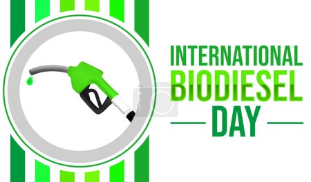 Téléchargez les photos : Journée internationale du biodiesel fond de couleur verte avec typographie et design. Biodiesel jour papier peint - en image libre de droit