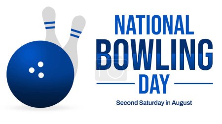 Téléchargez les photos : National Bowling Day fond design avec forme de boule et typographie sur le côté en bleu. - en image libre de droit