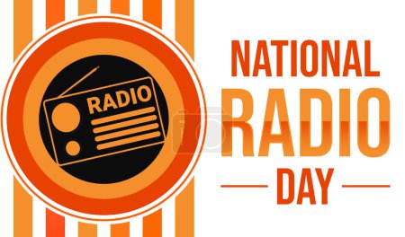 Téléchargez les photos : Journée nationale de la radio papier peint avec la radio et la typographie. 20 août est observée comme journée nationale de la radio, toile de fond - en image libre de droit