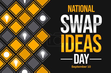 Téléchargez les photos : Septembre 10 est Journée nationale d'échange d'idées, conception de fond avec ampoule lumineuse. Échange d'idées journée d'observation toile de fond - en image libre de droit