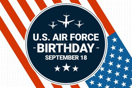 September 18 is celebrated as U.S. Air Force Birthday, patriotic background design with USA flag and typography.