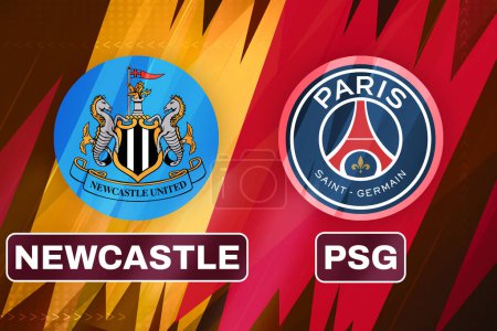Photo for NewCastle Vs Psg football match championship background sports editorial - Royalty Free Image