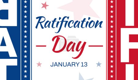 Téléchargez les photos : La Journée de ratification est célébrée le 14 janvier aux États-Unis d'Amérique. Fond patriotique coloré design - en image libre de droit