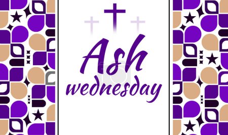 Photo for Ash Wednesday observed as religious day in the world, traditional colorful design with shapes - Royalty Free Image