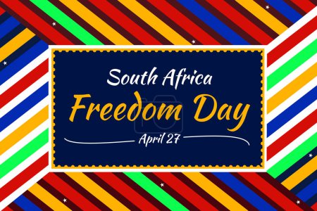 Foto de Sudáfrica Freedom Day colorido diseño de fondo con formas minimalistas y tipografía en la caja - Imagen libre de derechos