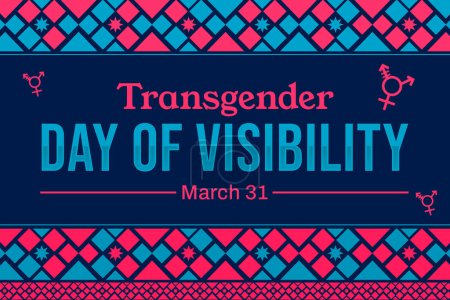 Foto de Día Transgénero de la Visibilidad diseño colorido con formas tradicionales y tipografía. - Imagen libre de derechos