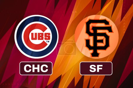 Photo for Chicago Cubs vs San Francisco Giants sports match fixture mlb, backdrop. Editorial mlb background - Royalty Free Image