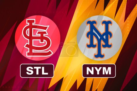 Téléchargez les photos : St. Louis Caridnals vs New York Mets mlb sports editorial background. - en image libre de droit