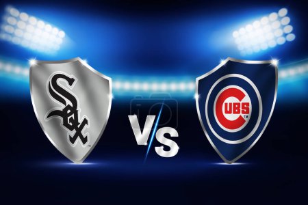 Photo for Chicago white sox vs Chicago cubs mlb match editorial background, sports backdrop of baseball match. - Royalty Free Image