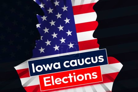 Photo for Iowa caucus Elections concept editorial news background, Presidential election 2024. Trump vs Haley election result editorial backdrop - Royalty Free Image