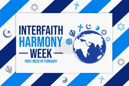 Photo for Interfaith Harmony Week is observed in the first week of February every year, background design with typography - Royalty Free Image