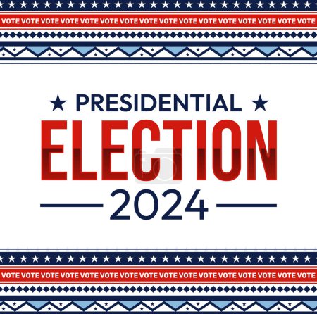 Photo for Presidential Election 2024 patriotic background in traditional theme style with typography in the center. USA elections concept backdrop - Royalty Free Image
